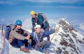 ON TOP OF THE WORLD: Lincoln Mountaineering Club have produced a book to celebrate 50 years of adventures. Pictured are members from the 1970s at the Matterhorn Summit on the border of Switzerland and Italy